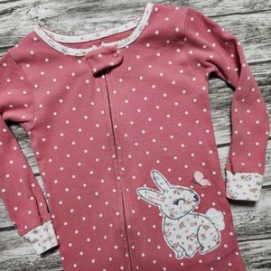 Carters dusty pink bunny footie pajamas